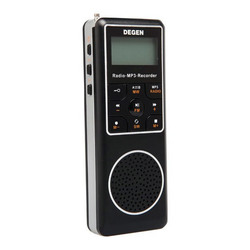 Degen/德劲 DE1127 超便携式MP3锂电池全波段收音机 调频立体声