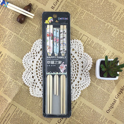 三月三 哆啦A梦印花竹筷子日式卡通儿童筷家庭亲子套装筷家用餐具