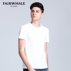 马克华菲短袖男士t恤衫情侣装春夏季纯白色半袖棉韩版衣服潮流