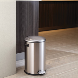 EKO欧式脚踏式 不锈钢垃圾桶家用 客厅卧室厨房厕所 有带盖垃圾筒