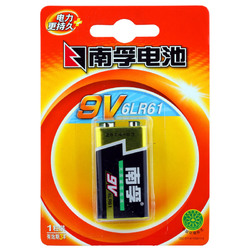 南孚9V电池 九伏碱性万用表玩具话筒叠层方块方形干电池 1粒6LR61