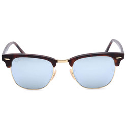 RayBan雷朋太阳眼镜男女款半框个性复古简约彩膜反光镜面0RB3016