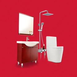 浪鲸卫浴虹吸防臭抽水马桶沐浴花洒套装组合家用坐便器A8