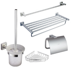 惠达卫浴毛巾架浴巾架马桶刷纸巾架三角篮浴室五金挂件套装055