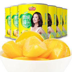 【欢乐家】黄桃罐头312gX6罐新鲜糖水砀山水果罐头整箱批发包邮