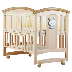 婴儿床实木拼接大床摇篮床新生儿多功能BB床宝宝床可变书桌