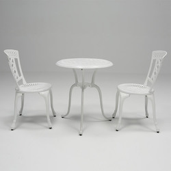 蔻蔻阳台美式休闲铸铝桌椅三件套组合户外庭院家具花园露台桌椅