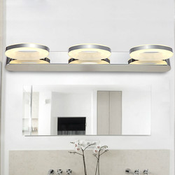 华艺灯饰 现代简约LED浴室卫生间镜前灯不锈钢弧形VA070021