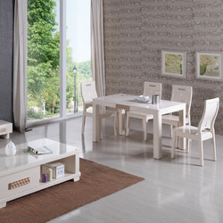 掌上明珠家居 大理石餐桌餐椅大理石台面 1.2M小户型客厅餐桌餐椅