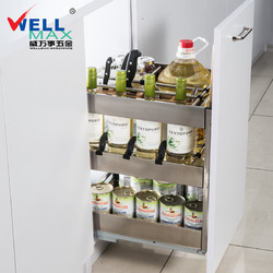 威万事/wellmax厨房拉篮不锈钢调味篮 抽屉拉篮橱柜置物篮调料架