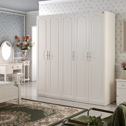 掌上明珠家居 美式韩式衣柜 田园乡村风格衣柜 卧室组合四门五门