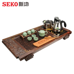 Seko/新功 F57四合一茶具套装整套功夫茶具电磁炉黑檀木实木茶盘