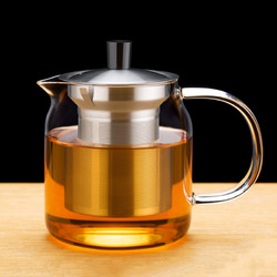 尚明玻璃茶壶耐高温泡茶壶不锈钢过滤茶具玻璃加厚耐热水壶花茶壶