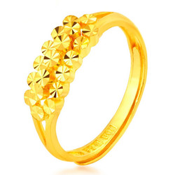 六福珠宝黄金戒指精致闪耀女款足金指环金手饰计价 B01TBGR0003