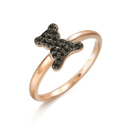 周生生18K金Fingers Play「指玩」熊黑钻石彩色宝石戒指85915R01