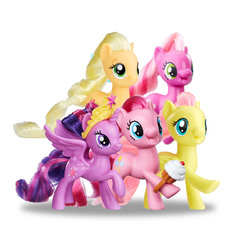 小马宝莉玩具 小马利亚可爱标志基础小马儿童玩具组合套装5只装