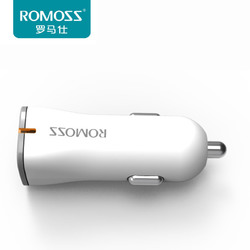 ROMOSS/罗马仕 手机平板车载充电器 双USB输出点烟器汽车充 12W