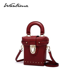 Wanlima/万里马新锁扣手提斜挎小包新潮小箱子包女包张馨予合作款