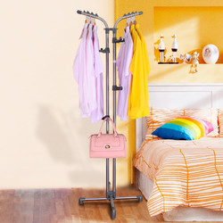 宝优妮门厅衣帽架落地衣架卧室多功能衣服架简约客厅不锈钢挂衣架