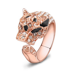 威妮华美豹猎爱戒指个性狂野强势女王风范气质人工水钻戒指指环