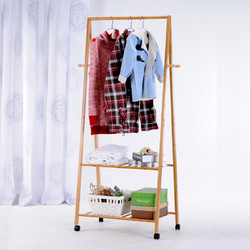 衣架落地式卧室挂衣架家用简易挂衣服的架子置物架实木质竹衣帽架