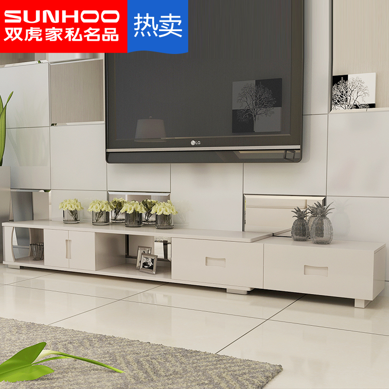双虎家私 烤漆电视柜现代简约客厅组合套装小户型茶几电视柜QX8X