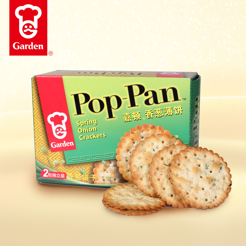 Garden/嘉顿香葱味薄饼225g 办公室早餐野餐休闲下午茶零食小吃