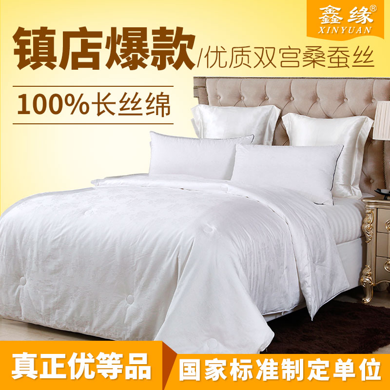 鑫缘100%桑蚕丝被 夏凉空调被子母被 单双人春秋被被芯 优等品