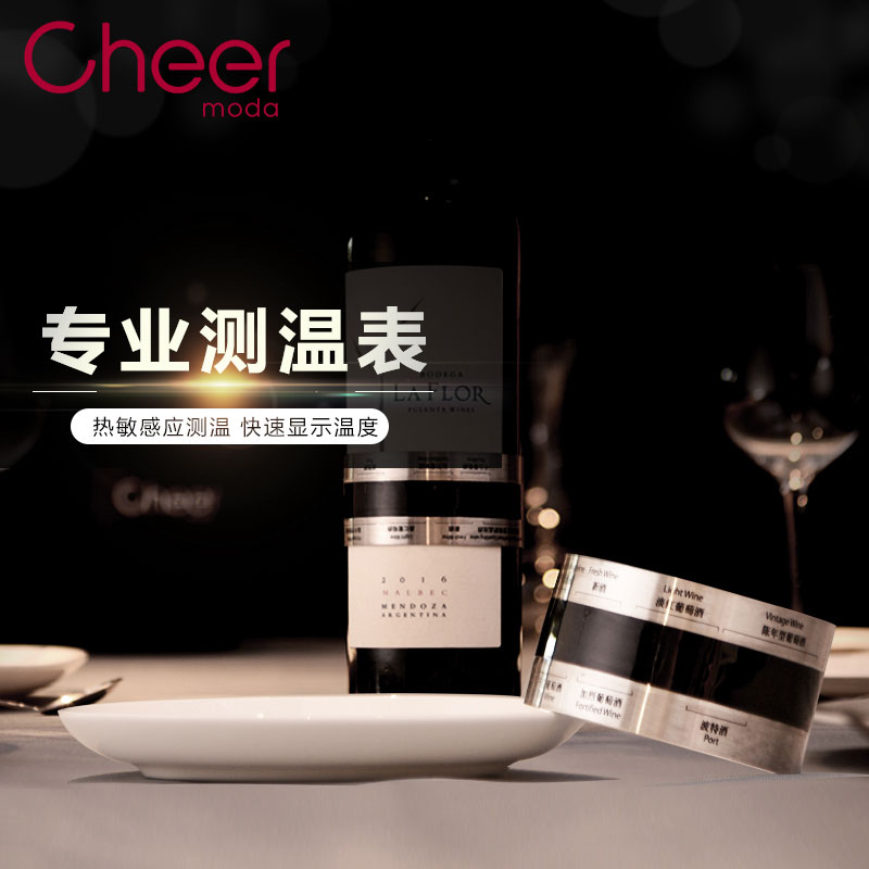 Cheer启尔不锈钢红酒酒具葡萄酒温度计红酒测温快速测温计仪