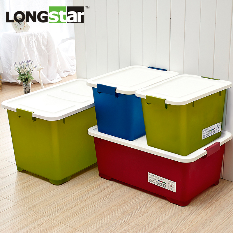 龙士达塑料收纳箱带滑轮 床底下大号加厚整理箱 衣物棉被子储物箱