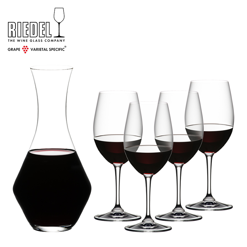奥地利RIEDEL 梅洛醒酒器红酒杯高脚杯套装无铅水晶德国进口