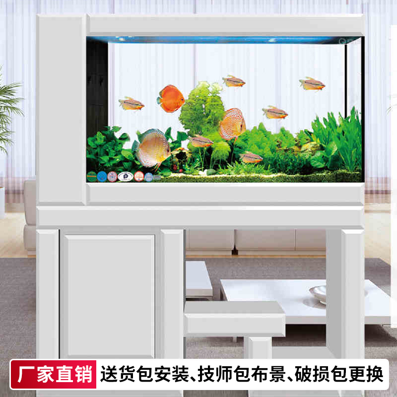 亮点水族超白金刚鱼缸超白玻璃免换水生态水族箱缸接受订制赠造景