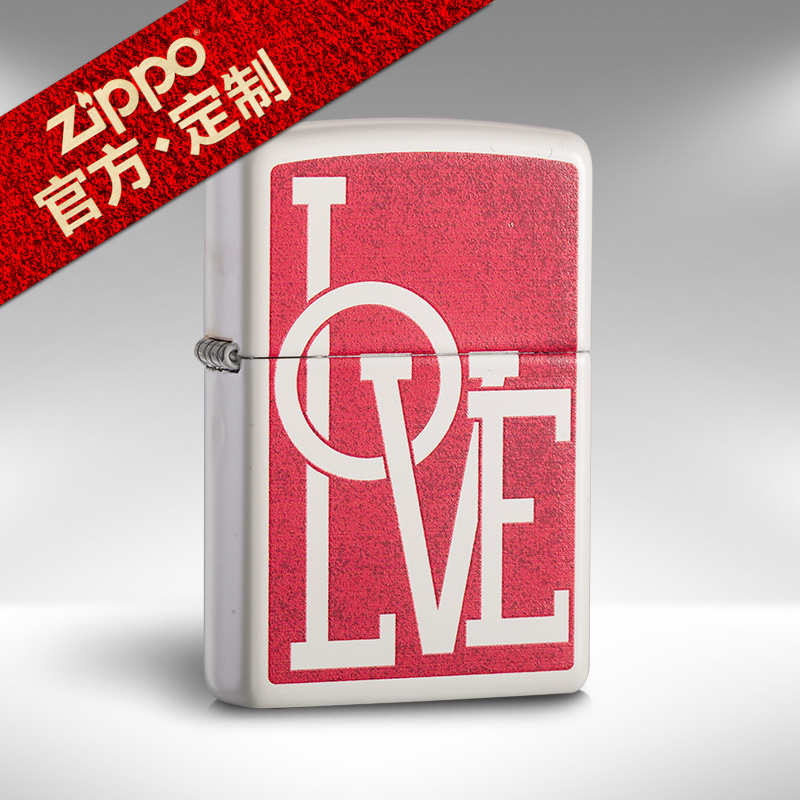 原装正品zippo打火机正版 白哑漆彩印LOVE29085 爱情礼物