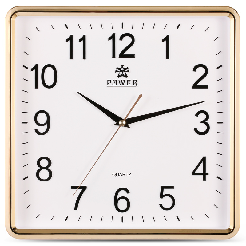 霸王钟表静音石英钟方形大挂表电子时钟现代欧式简约大气客厅挂钟
