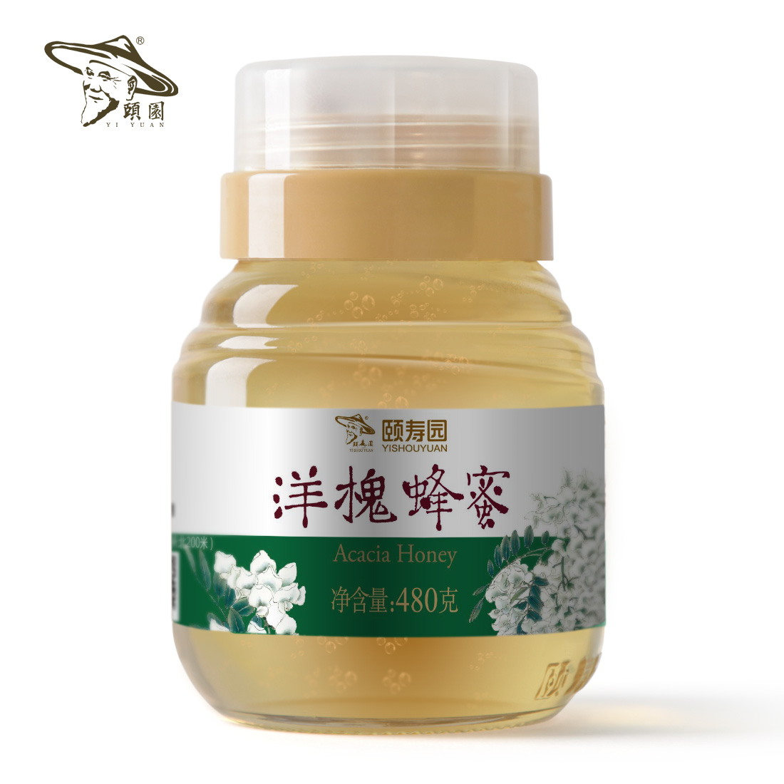 颐园 洋槐蜂蜜480g 槐花蜜玻璃瓶专利瓶口设计方便