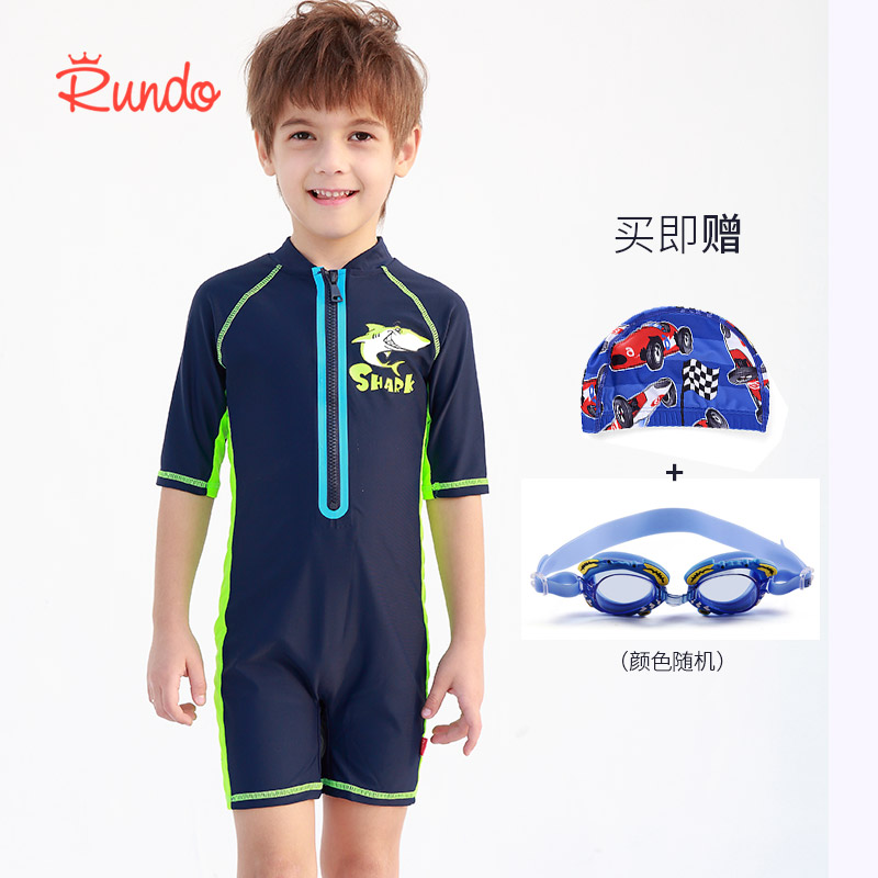 浪都儿童泳衣男童连体泳裤中大童小孩1-3岁宝宝泳装女孩1-2游泳衣