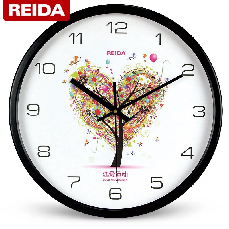 瑞达12英寸时尚创意挂钟客厅现代简约挂表欧式静音石英钟墙钟挂表