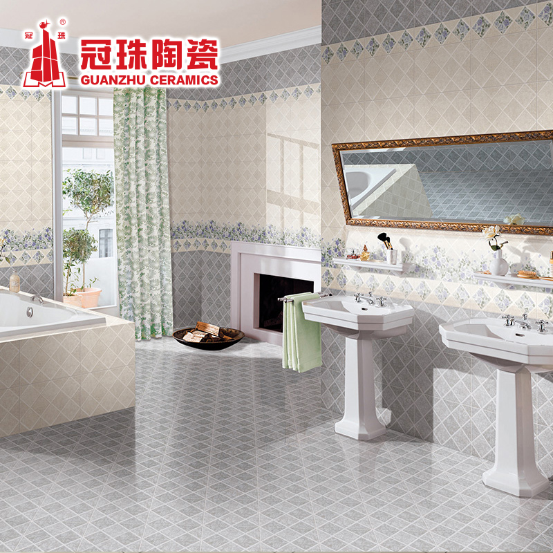 冠珠卫生间瓷砖防滑地砖300x450墙砖瓷片阳台地面砖厨房浴室4321