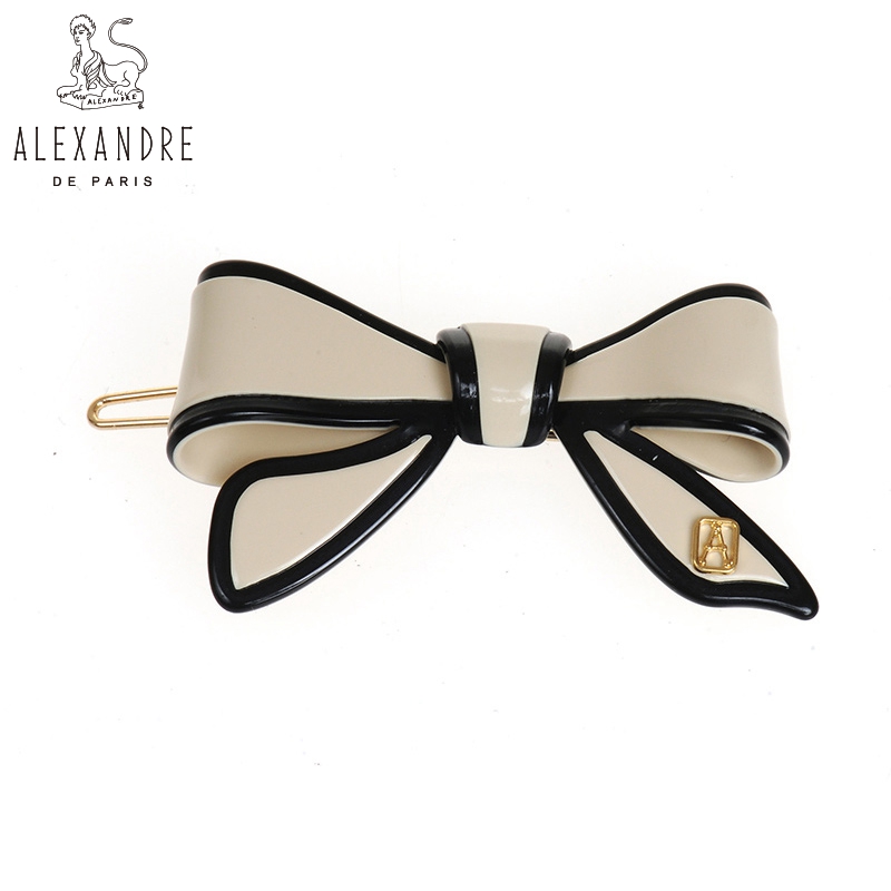 法国Alexandre De Paris亚历山大戴安娜系列蝴蝶结边夹刘海夹发饰