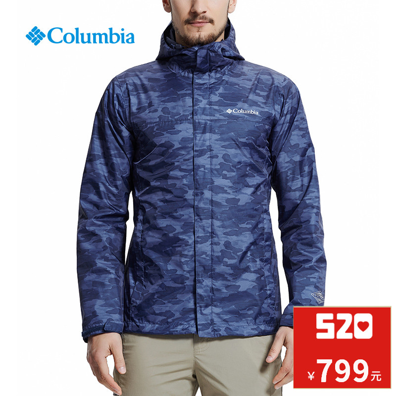 Columbia/哥伦比亚户外18春夏新品男款可收纳防水冲锋衣RE1001
