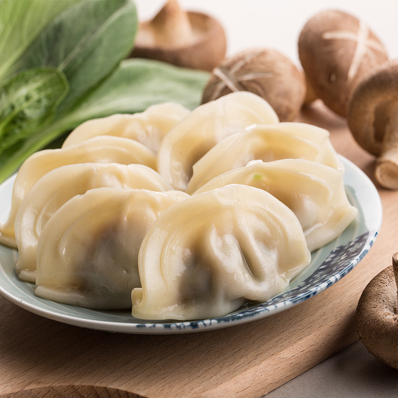 三全素水饺速冻方便饺子香菇青菜馅料饱满面皮劲道速食450g