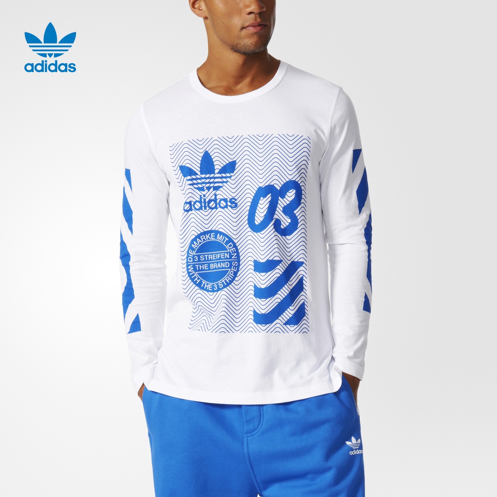 adidas 阿迪达斯 三叶草 男子 长袖上衣 白 BJ9919