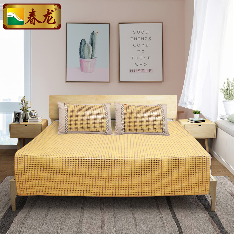 春龙麻将凉席夏季折叠原色麻将席1.8米床本色竹席子清仓定制特价