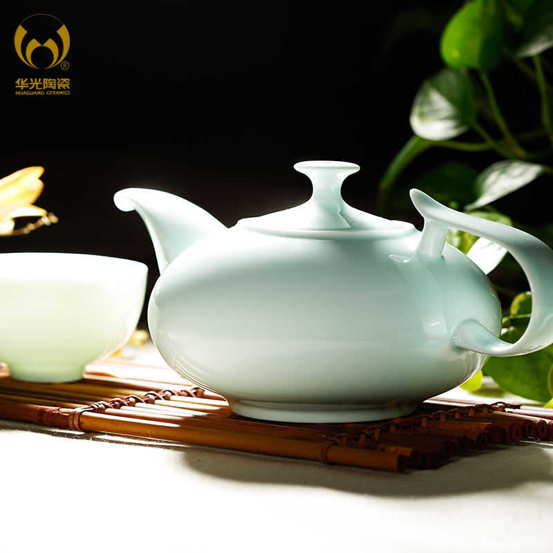 华光陶瓷 华青瓷 亭峰翠山5件茶具套装 功夫茶具瓷器水具茶器套装