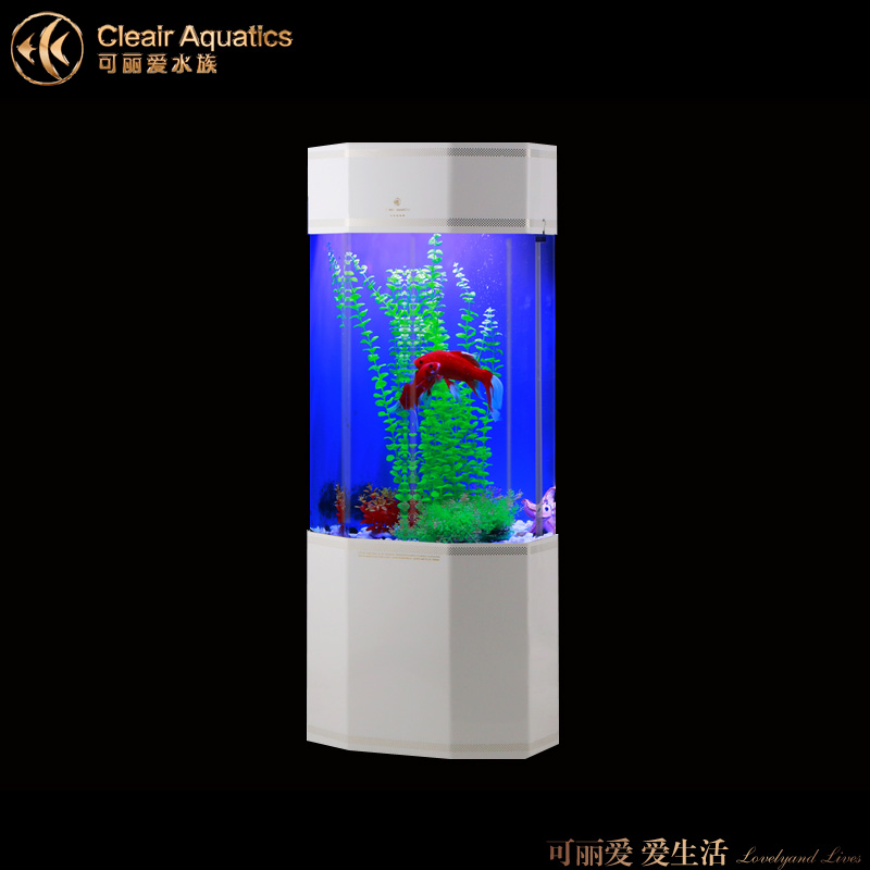 可丽爱Cleair水族箱亚克力观赏鱼缸立式八边LS