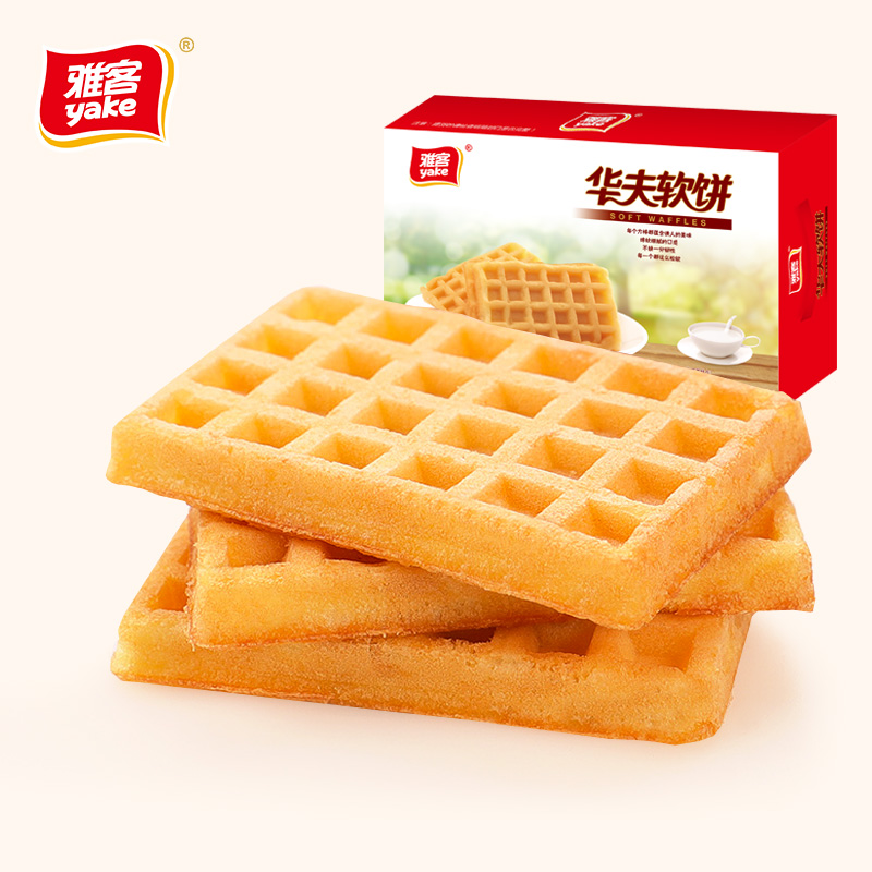 雅客原味华夫软饼格子饼蛋糕约29个休闲零食早餐点心面包整箱880g